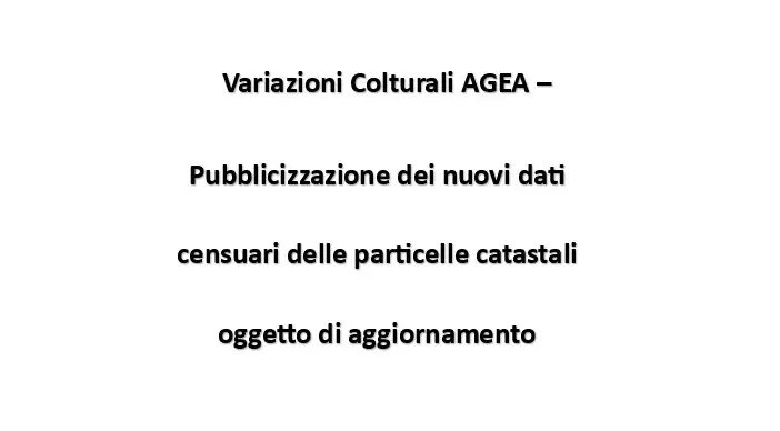 Variazioni colturali Agea